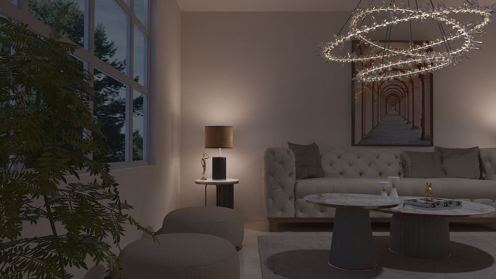 Formal dining and lounge render
