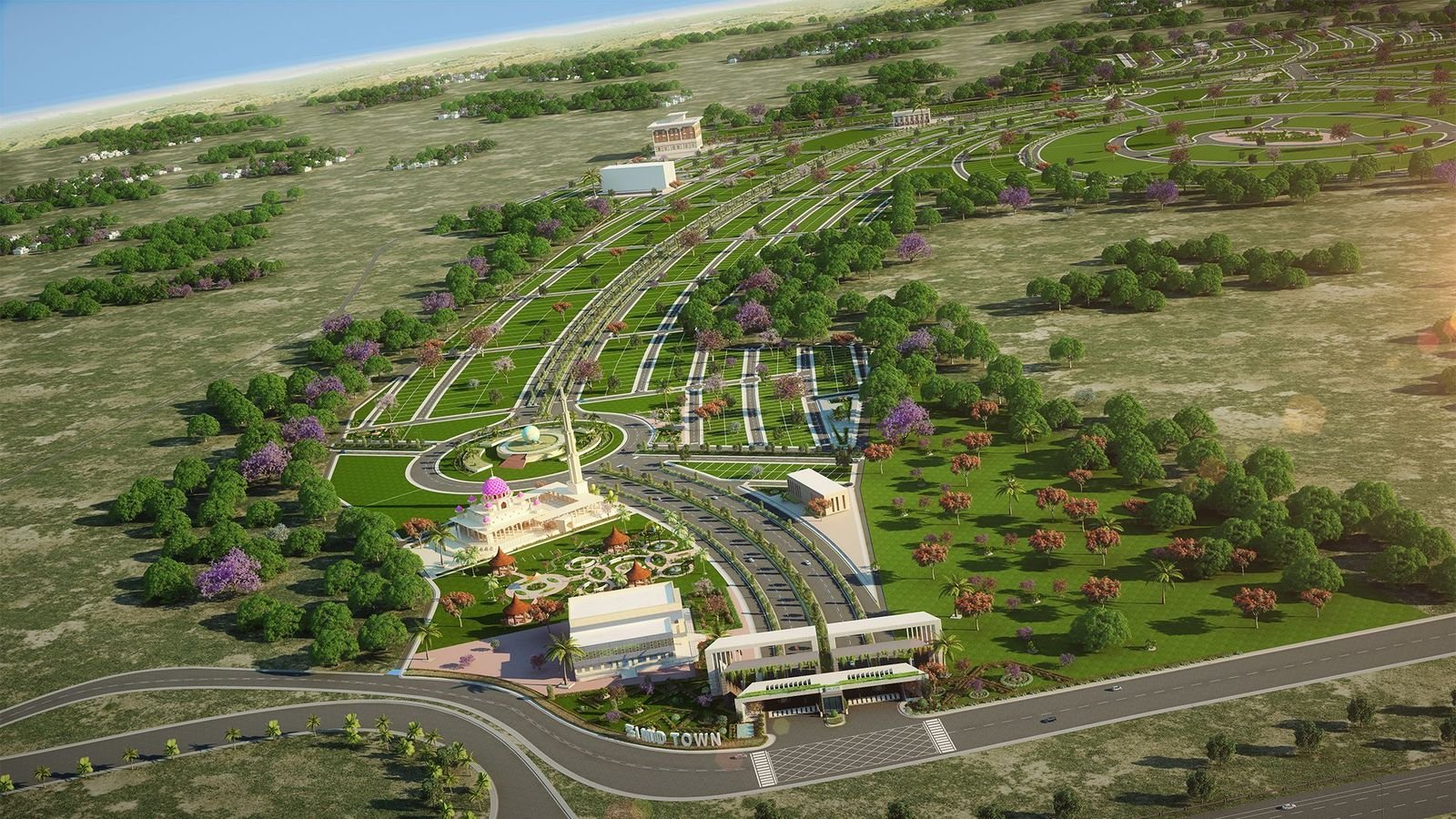 Society masterplan aerial render